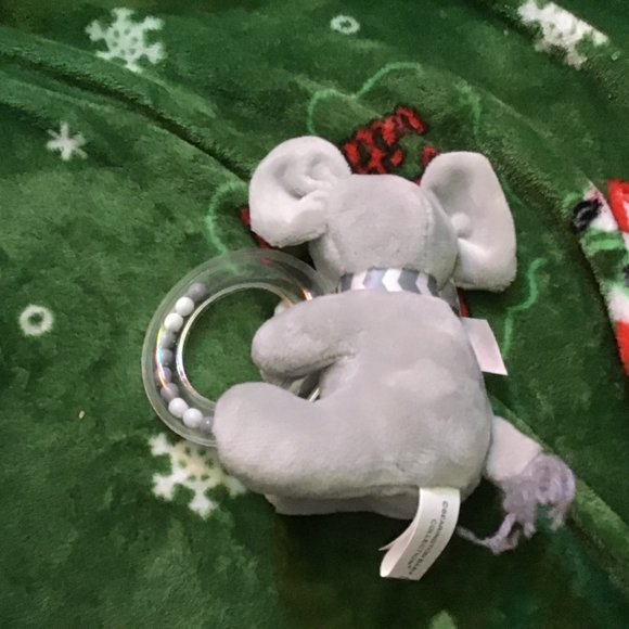 Bearington baby Gray elephant rattle plush - Picture 4 of 4